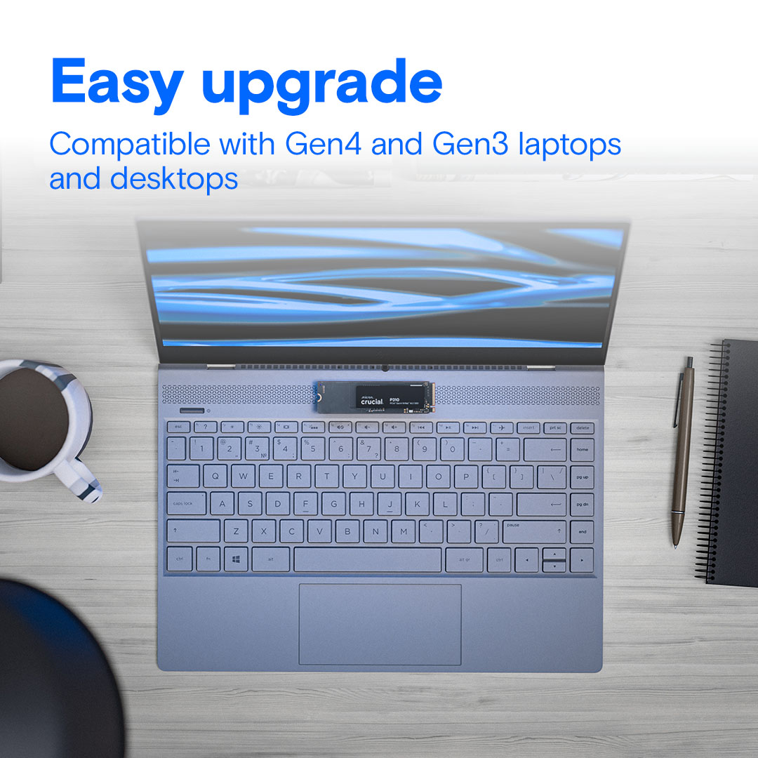 Crucial P310 500GB PCIe Gen4 NVMe 2280 M.2 SSD