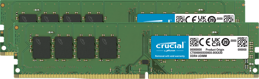 Crucial 64GB Kit (32GBx2) DDR4-3200 UDIMM