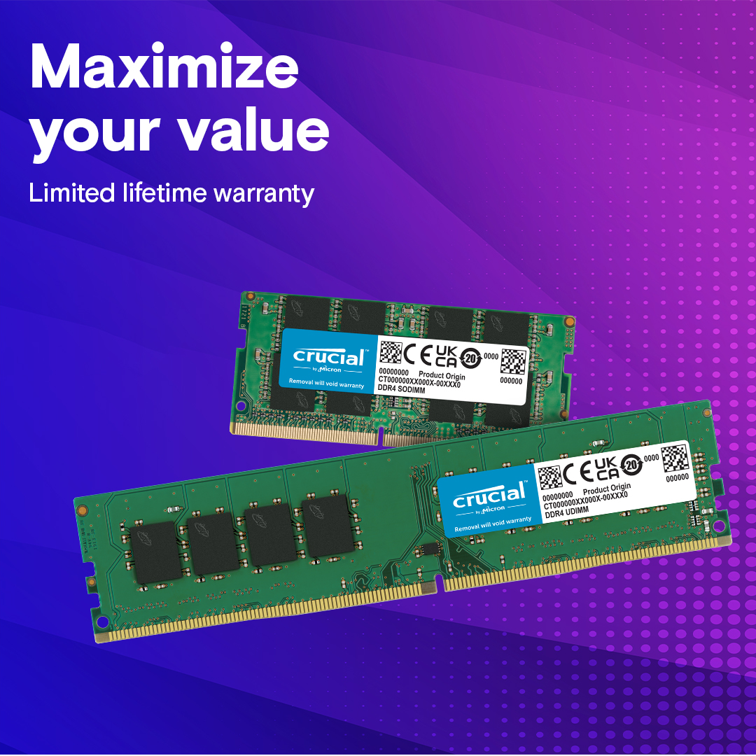 Crucial 16GB DDR4-3200 UDIMM 6 Crucial 16GB DDR4-3200 UDIMM
