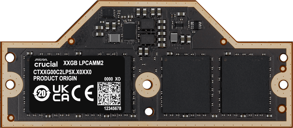 Crucial 64GB LPCAMM2 LPDDR5X- 7500 memory
