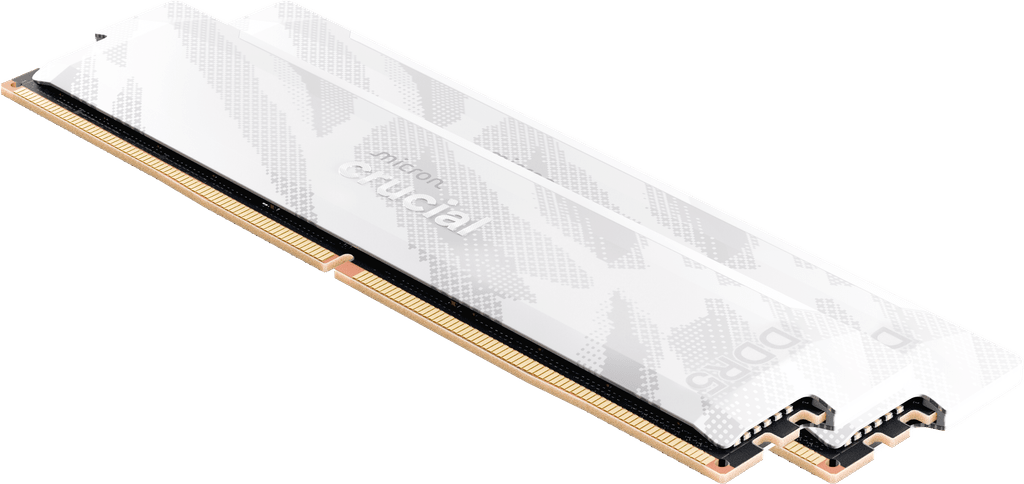 Crucial Pro DDR5-6400 CL32 32GB Kit (16GBx2) UDIMM: OC Gaming Memory White