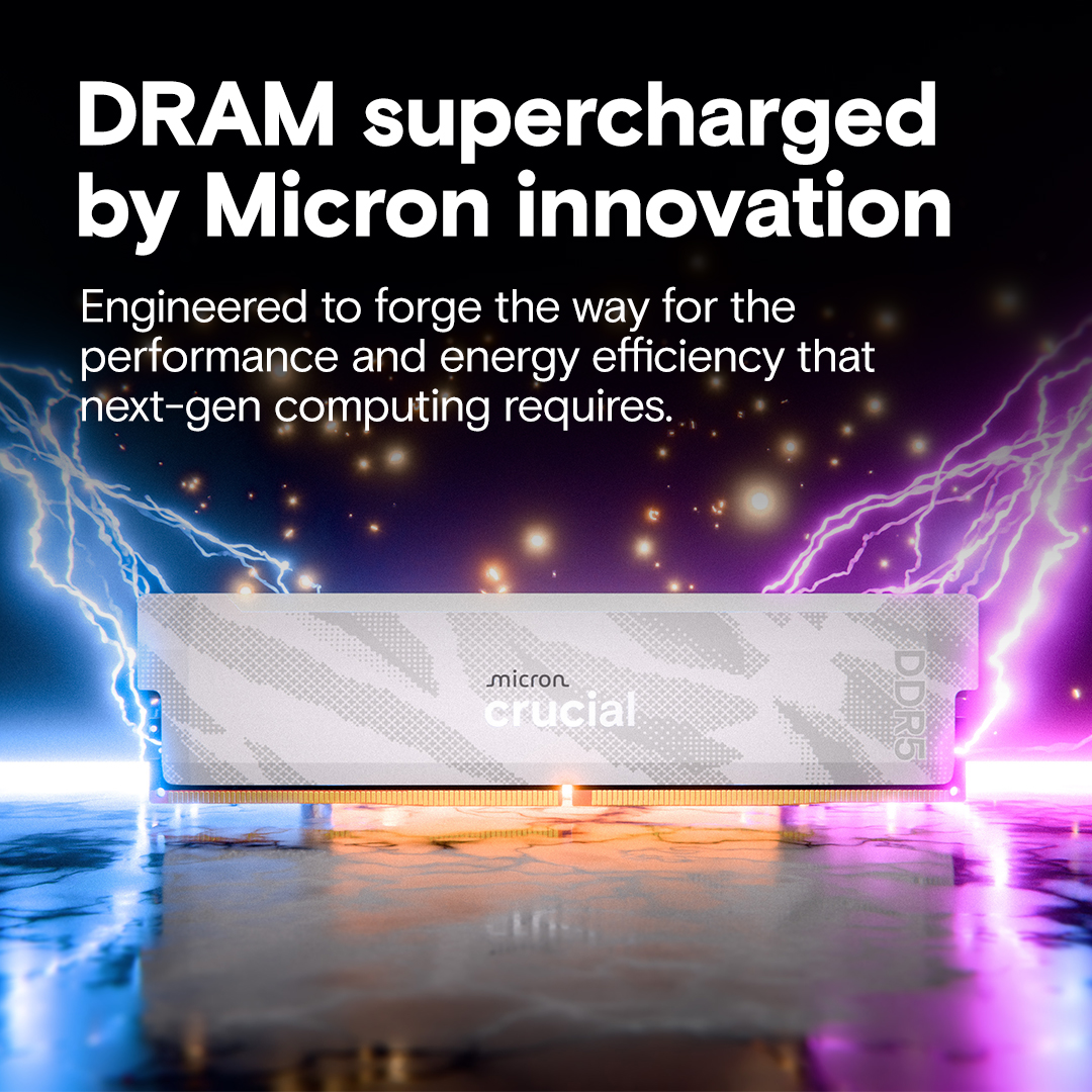 Crucial Pro DDR5-6400 CL32 32GB Kit (16GBx2) UDIMM: OC Gaming Memory White