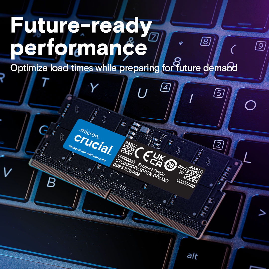Crucial 16GB Kit (8GBx2) DDR5-4800 SODIMM