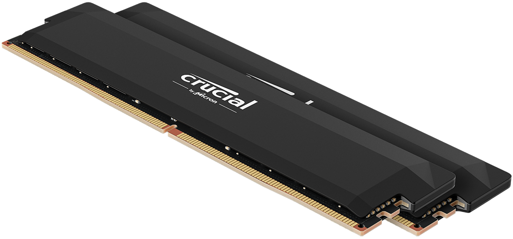 Crucial Pro DDR5-6000 32GB Kit (16GBx2) UDIMM: OC Gaming Memory Black