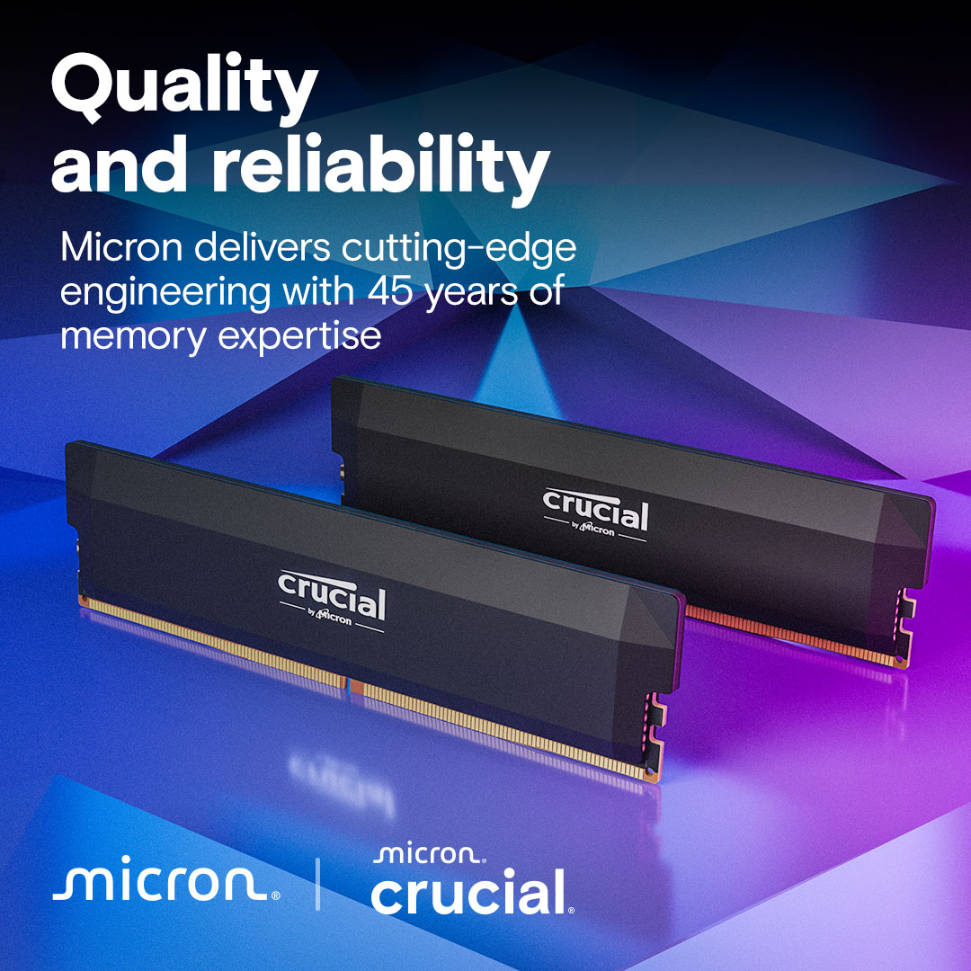 Crucial Pro DDR5-6000 16GB UDIMM: OC Gaming Memory Black