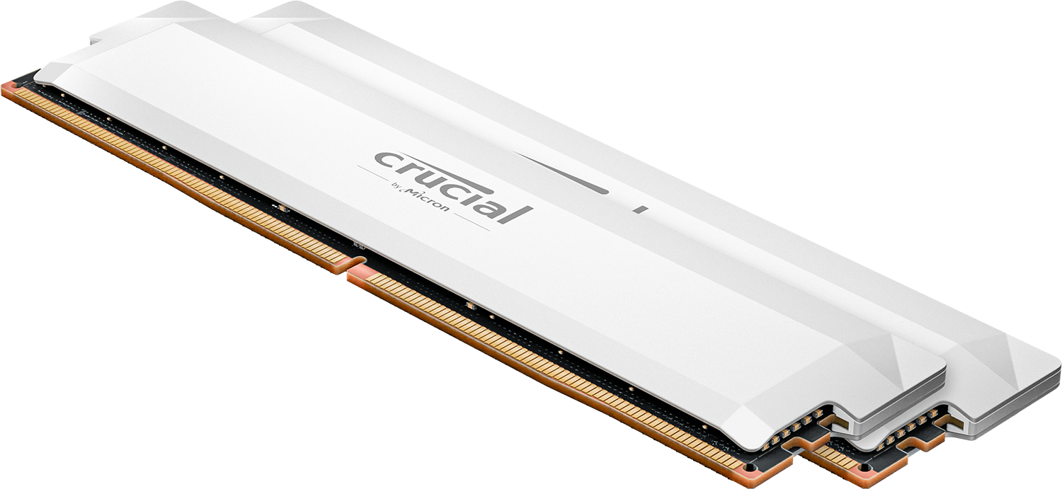 Crucial Pro DDR5-6000 32GB Kit (16GBx2) UDIMM: OC Gaming Memory White